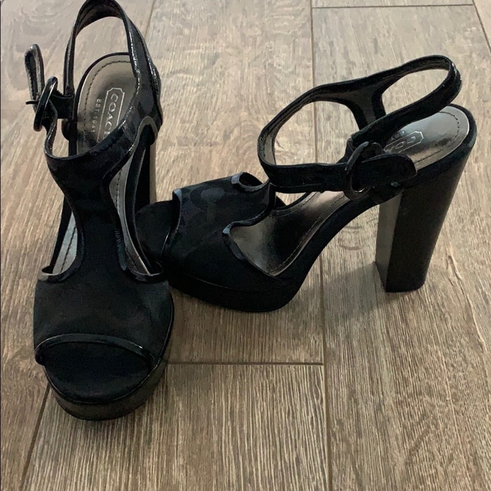 Coach chunky heel platform sandals
